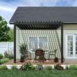 10x10 Evanston Wall Mounted Louvered Pergola - Image 2