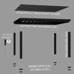 14x12 Trenton Modern Steel Pergola With Sail Shade Soft Canopy - Image 10