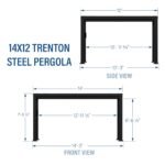 14x12 Trenton Modern Steel Pergola With Sail Shade Soft Canopy - Image 2