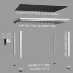 14x12 Windham Modern Steel Pergola With Sail Shade Soft Canopy - Image 12