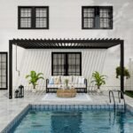 16x10 Evanston Wall Mounted Louvered Pergola - Image 2