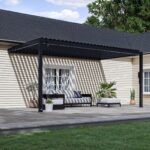 18x10 Evanston Wall Mounted Louvered Pergola