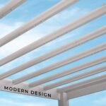 14x10 Windham Modern Steel Pergola With Sail Shade Soft Canopy - Image 7