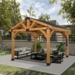 12x10 Arlington Gazebo with Electric - Lt Brown - Image 8