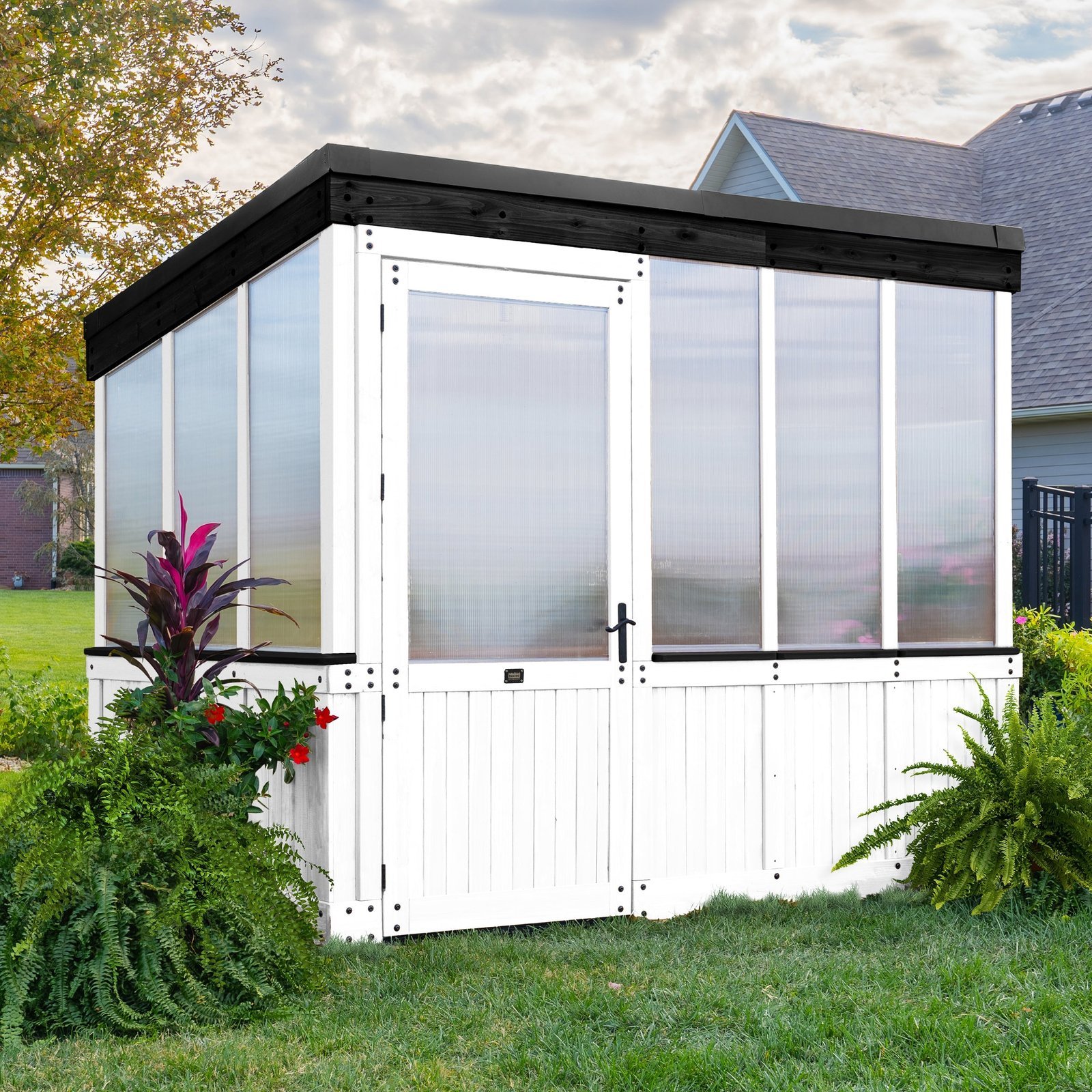 2304178-HERO-03-1.jpg 9x6 Willow Greenhouse - Pre-Stained & Sealed White - Image 1