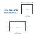 14x10 Sarasota Steel Louvered Pergola - Image 2