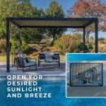 14x10 Sarasota Steel Louvered Pergola - Image 5