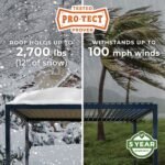 14x10 Sarasota Steel Louvered Pergola - Image 3