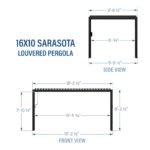 16x10 Sarasota Steel Louvered Pergola - Image 2