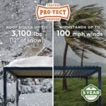 16x10 Sarasota Steel Louvered Pergola - Image 3