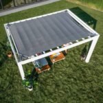 14x12 Windham Modern Steel Pergola With Sail Shade Soft Canopy - Image 10