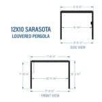 12x10 Sarasota Steel Louvered Pergola - Image 2
