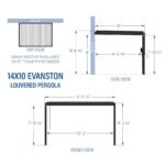 14x10 Evanston Wall Mounted Louvered Pergola - Image 3