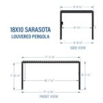 18x10 Sarasota Steel Louvered Pergola - Image 2