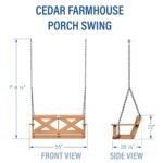 Cedar Farmhouse Porch Swing Light Brown - Image 2