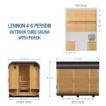Lennon Outdoor Cube Sauna with Porch – 4-6 Person - Image 2