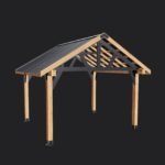 Lodge | 14x12 Cedar and Steel Gazebo with Steel Roof - Image 14