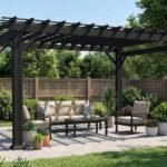 Stratford | 14x12 Steel Pergola – Black