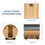 Paxton Outdoor Barrel Sauna – 4-6 Person - Image 2