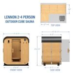 Lennon Outdoor Cube Sauna – 2-4 Person - Image 2