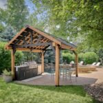 Lodge | 14x12 Cedar and Steel Gazebo with Steel Roof