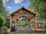 Lodge | 14x14 Cedar and Steel Gazebo with Steel Roof - Image 3