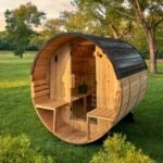 Paxton Outdoor Barrel Sauna with Porch – 2-4 Person