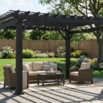 Stratford | 12x10 Steel Pergola – Black