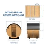 Paxton Outdoor Barrel Sauna – 2-4 Person - Image 2