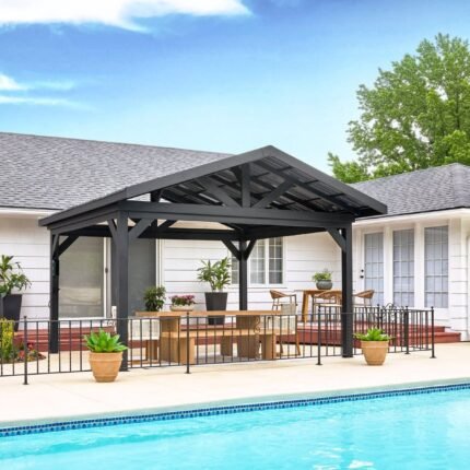 Lancaster | 14x14 Steel Gazebo with Gable Roof