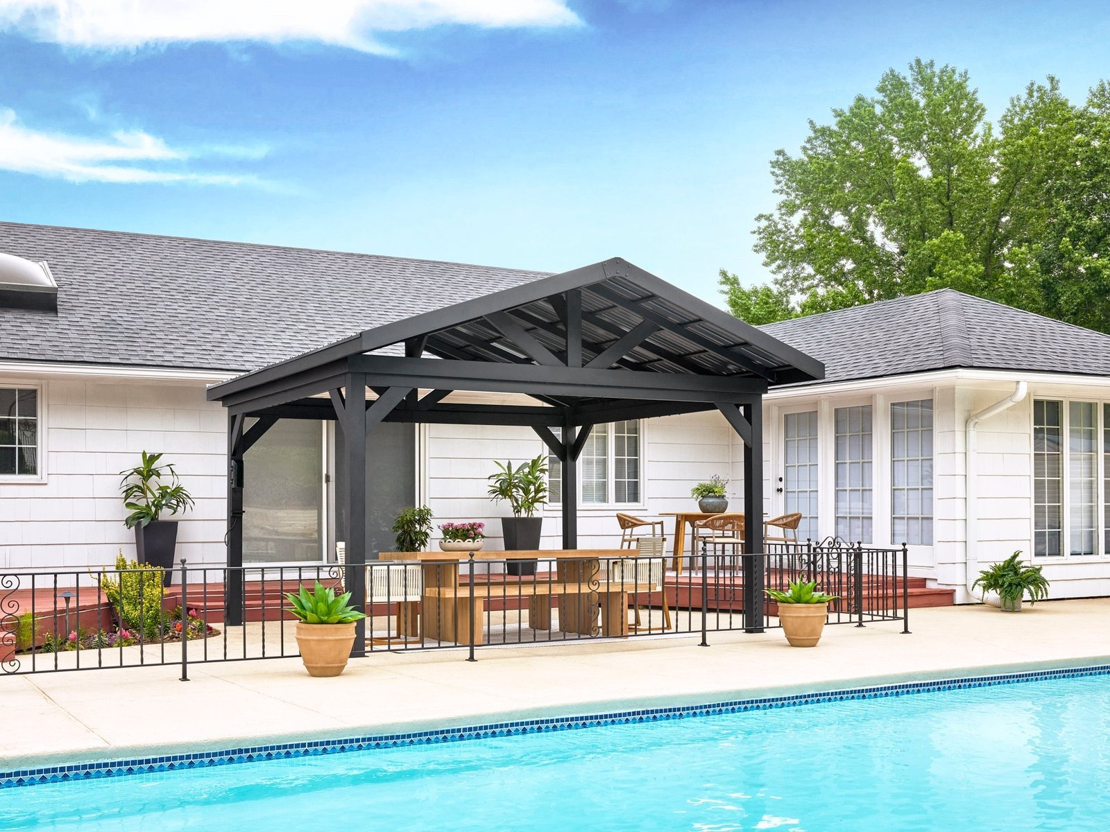 rrig9yrsociizbc2mfbq.jpg Lancaster | 14x14 Steel Gazebo with Gable Roof - Image 1