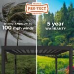 14x12 Trenton Modern Steel Pergola With Sail Shade Soft Canopy - Image 3