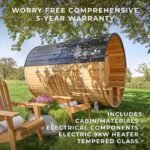 Paxton Outdoor Barrel Sauna with Porch – 4-6 Person - Image 3