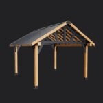 Lodge | 14x14 Cedar and Steel Gazebo with Steel Roof - Image 14