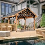 Lodge | 16x14 Cedar and Steel Gazebo with Steel Roof